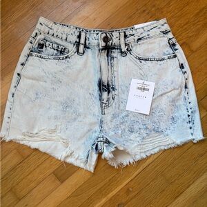 KanCan Light Acid Wash Distressed Jean Shorts